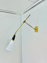 Mid Century Modern Adjustable Arm Fixture Kitchen Light Wall Sconce Handmade Bra - £123.66 GBP+