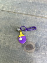 Vintage 1980s Plastic Bell Charm Purple Ping Pong Set For 80s Necklace - $12.86