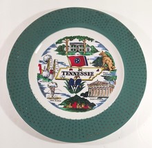 Vintage TENNESSEE Souvenir Plate Homer Laughlin Green Gold Rim Cavalier ... - $7.75 CAD