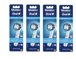 Oral-B Precision Clean Electric Toothbrush Replacement Brush Heads 2 Count Pack4 - £30.74 GBP