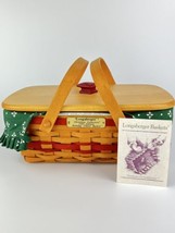 Longaberger Christmas Collection 1996 Holiday Cheer Basket Liner, 2 Protectors + - £30.92 GBP