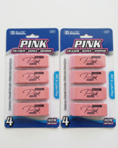 Pack of 2 BAZIC Pink Eraser, Latex Free Bevel Erasers Large Size Block 4... - €8,39 EUR