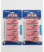 Pack of 2 BAZIC Pink Eraser, Latex Free Bevel Erasers Large Size Block 4... - $13.55 CAD