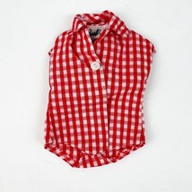 Vintage Barbie Clothes 1959-1961 Gingham Body Blouse Picnic Set #967 Red White - £10.35 GBP