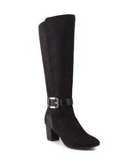 Karen Scott Womens 8.5 M Wide Calf Black Buckle High Heeled Boots NIB YI8 - £33.36 GBP