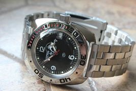 Russian Mechanical Automatic Wrist Watch VOSTOK AMPHIBIAN DIVER 710634 - £95.79 GBP