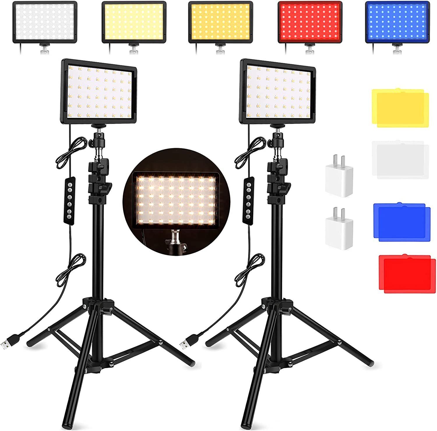 Unicucp 2 Packs 96 Dimmable 2400-6800K Bi-Color Led Video Light 11 Brigh... - $44.93