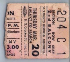 Peter Frampton Concert Ticket Stub March 20 1975 Sacramento California - £27.21 GBP