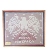 1927 GOD BLESS AMERICA Hand Crochet Doily by Laura Bell Moore Filet Tech... - $395.99