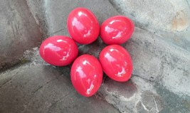 Set of 5 Red wooden eggs Decorate for Easter Pysanky Pysanka Hendmade 2,3&quot; - £7.43 GBP