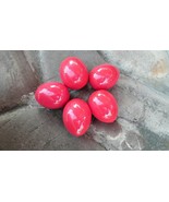 Set of 5 Red wooden eggs Decorate for Easter Pysanky Pysanka Hendmade 2,3&quot; - £7.41 GBP