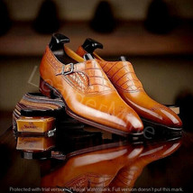 Handmade men&#39;s leather monk strap dress shoes custom formal monk shoes for men - £144.97 GBP