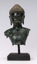 Ancien Khmer Style Bronze Vishnu Torse Statue - Protection - 25cm/10 &quot; - £389.75 GBP
