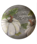Gather Together Lunch Side Plates Set of 4 Melamine 8&quot; Thanksgiving Fall... - £28.56 GBP
