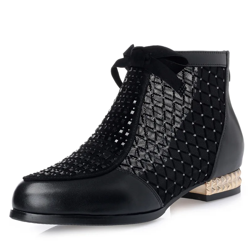 NiceSummer  Cool  Boots  Rhinestone Bow  Women Boots Leather Women&#39;s Shoes  Fish - £249.85 GBP