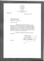 Tennessee Governor FRANK G CLEMENT 1956 Signed Autographed Letter &amp; Enve... - $69.29