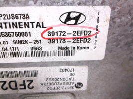 17-18  HYUNDAI ELANTRA  /ENGINE COMPUTER.ECU image 3