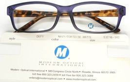 NEW MODERN OPTICAL DEFY NAVY /TORTOISE MATTE EYEGLASSES GLASSES FRAME 53... - $20.84 CAD