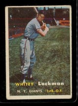 Vintage 1957 Baseball Trading Card Topps #232 Whitey Lockman New York Giants - $10.93