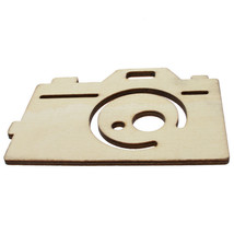 Unfinished Wooden Camera Cutout DIY Craft 4.85 Inches - £12.76 GBP