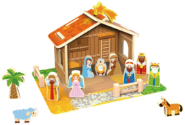 Toyster&#39;s Wooden Nativity Scene Play Set for Kids Pretend Interactive Play Fun - £14.78 GBP