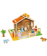 Toyster&#39;s Wooden Nativity Scene Play Set for Kids Pretend Interactive Pl... - $27.06 CAD