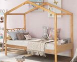 Merax Twin Kids Wood Montessori Beds with Headboard and Bookcase House B... - $454.99