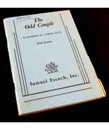 Vintage The Odd Couple A Comedy in Three Acts Samuel French Inc Neil Simon - $12.21 CAD