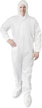 Disposable Coveralls with Hood, Boots XL - 50 Pack - White Paint Coveralls - $281.52