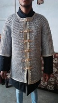 10mm aluminum chainmail shirt front open, medieval hauber, Viking Halloween gift - £225.69 GBP