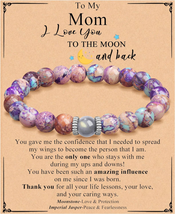 Mothers Day Gifts for Mom, Moonstone Bracelets Gifts for Women Teens Stretch Bea - £21.46 GBP