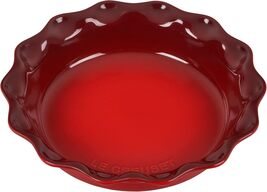 Le Creuset Stoneware 9" Heritage Pie Dish Cerise New Free Fast Shipping - $49.95