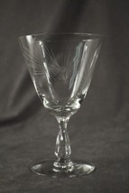 Vintage Elegant Glass Cut Crystal Fostoria Water Goblet Pine Cutting 5-7/8&quot; Tall - £7.57 GBP