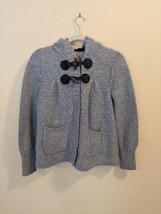 ES Style Brand Hooded Gray Wool Cardigan Size 38 M Toggle Closure Long S... - £25.74 GBP