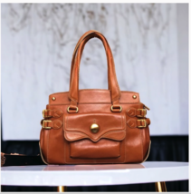 Maxx New York Leather Shoulder Bag- Brown  - £117.54 GBP