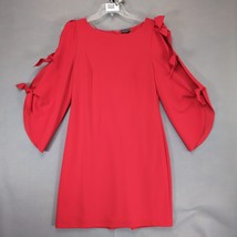 Vince Camuto Tomato Red Open Tie-Sleeve Cocktail Midi Shift Dress, Sz M Tropical - $27.09