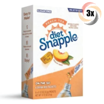 3x Packs Snapple Diet Peach Tea Flavor Drink Mix | 6 Singles Each | .72oz - £9.01 GBP