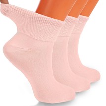 Women&#39;s Diabetic Ankle Socks Lightweight Premium Cotton Non-Binding 3 pairs - £10.16 GBP