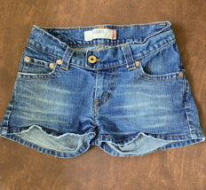 Levis 504 Slouch Jean Shorts Womens 28x2 Blue Denim Shortie Flap Pockets... - £13.95 GBP