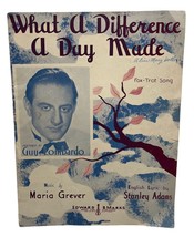What A Difference A Day Makes Vintage Sheet Music 1934 Guy Lombardo Fox Trot - £11.95 GBP
