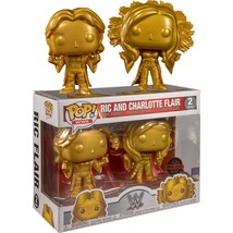 WWE Ric and Charlotte Flair Gold US Excl Pop! Vinyl 2-Pk - £38.82 GBP