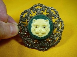 (cm126-6) CAT from Hell Kitty CAMEO Pin Pendant Jewelry brooch love scary cats - £25.48 GBP