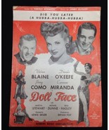 Vintage 1945 Doll Face Carmen Miranda Dig You Later Hubba Hubba Sheet Music - $12.11