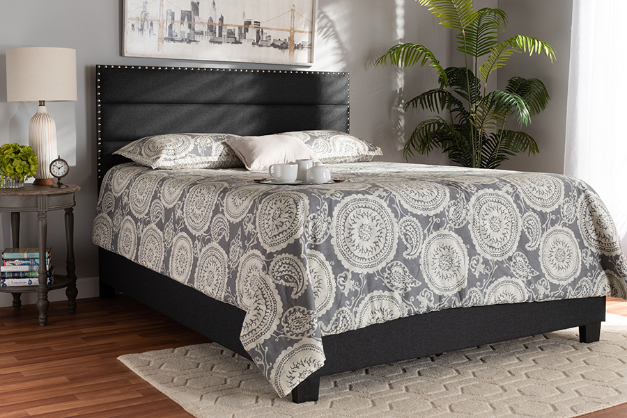 Cambree Dark Gray Fabric Upholstered Full Size Bed - $158.10