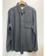 LL Bean Flannel Shirt Mens Large Gray Houndstooth Traditional Fit Button... - $33.71 CAD