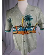 Favant Mens Hawaiian Shirt SZ 2XL Short Sleeve Seafoam Green Coconut But... - £14.93 GBP