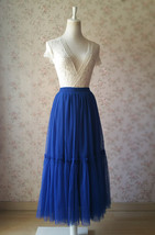 ROYAL BLUE Fluffy Tulle Skirt Outfit Womens Plus Size Layered Tulle Skirt image 3