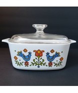 Corning Ware Country Festival 1 1/2 Quart Casserole Dish with Pyrex Lid - £22.66 GBP