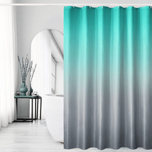 Gibelle Ombre Shower Curtain, Teal Grey Gradient Fabric Shower Curtain, Waffle W - £29.33 GBP