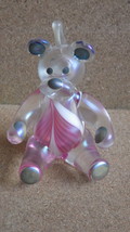 VINTAGE 1983 STUART ABELMAN IRIDESCENT ART GLASS TEDDY BEAR CHRISTMAS OR... - £119.90 GBP